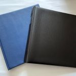 2 x Lindner Ringbinder, 18-Ringe, Blau genarbt, Schwarz wattiert, gebraucht