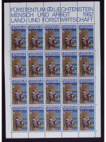 Liechtenstein, Kleinbogen, KB, Jahrgang 1982, postfrisch, ungefaltet