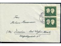 Bund, MiNr. 197 Paar, Bedarfsbrief nach Dresden vom 25.3.54