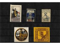 10 x Reklamemarken Werbemarken Vignetten vor 1945, 10 verschiedene