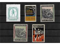 10 x Reklamemarken Werbemarken Vignetten vor 1945, 10 verschiedene
