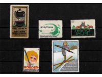 10 x Reklamemarken Werbemarken Vignetten vor 1945, 10 verschiedene