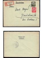 Deutsches Reich, 5 Belege, Bedarf, Sammlerbelege, Hindenburg Frankatur, Lot 50