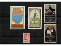 10 x Reklamemarken Werbemarken Vignetten vor 1945, 10 verschiedene