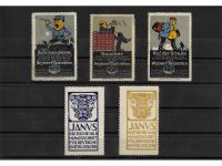 10 x Reklamemarken Werbemarken Vignetten vor 1945, 10 verschiedene