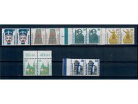 Bund, Sehenswürdigkeiten, waagerechte Paare, Jahre 1987-1989 kompl., postfrisch