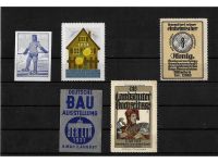 10 x Reklamemarken Werbemarken Vignetten vor 1945, 10 verschiedene