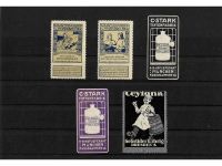 10 x Reklamemarken Werbemarken Vignetten vor 1945, 10 verschiedene