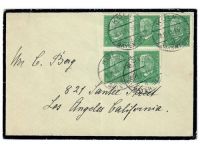 Deutsches Reich, Hindenburg, 5 x MiNr. 411, MeF, als Trauerbrief, nach USA