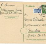 Landpoststempel Oldersum auf Ganzsache vom 17.2.55