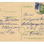 Landpoststempel Oldersum auf Ganzsache vom 20.8.54