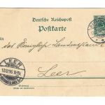 Poststempel Barntrup mit Eingangsstempel Leer auf Ganzsache vom 12.12.1896