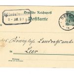 Poststempel Detern auf Ganzsache vom 3.1.1895