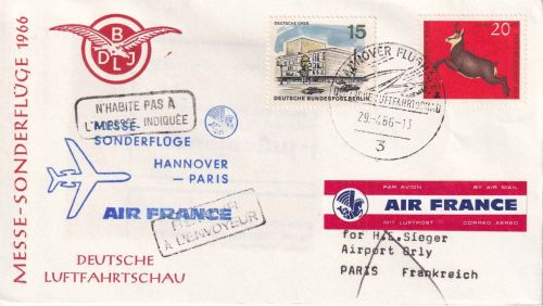 BRD - Air France Messe-Sonderflug Hannover - Paris 1966