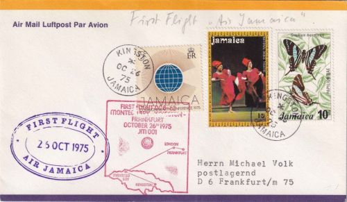 Jamaika - Air Jamaica Erstflug Kingston/Frankfurt a.M. 1975