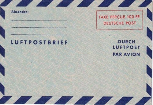 Bizone - 100 Pfg. Ganzsache/Luftpostfaltbrief Typ II ungebraucht