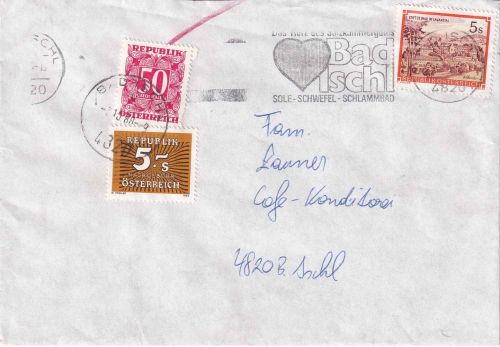 Österreich - 5 S. Stifte & Klöster unterfrankierter Ortsbrief Bad Ischl 1988