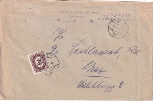 Österreich - Graz 1948 unfrankierter Dienstortsbrief - Nachgebühr