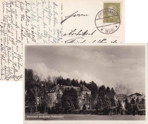 DR - Jordanbad (Württ.) 1932 Tagesstempel Ansichtskarte n. Ludwigsburg