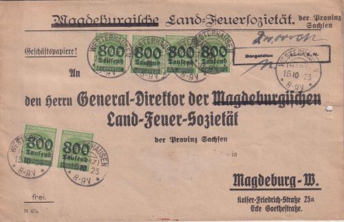 DR-Infla - 6x800 T./400 M. + Gebühr bezahlt Geschäftspapiere KOS Westerhausen