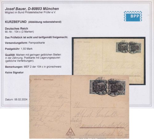 DR - 2x75 Pfg. Germania c-Farbe !! Karte Dessau - Berlin-Reinickendorf 13.8.22