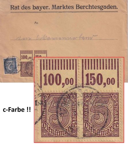 DR-Infla - 5 M. Ziffer Waze/Oberrandpaar u.a. Dienstbrief Berchtesgaden 30.11.22