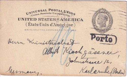 USA - 1 C. unterfrankierte Ganzsachenkarte Cincinnati - Karlsruhe 1925