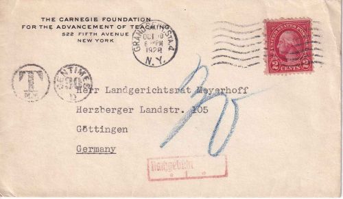 USA - 2 C. unterfrankierter Ganzsachenumschlag Grand Cent. Stat. 4 (NY) 1928
