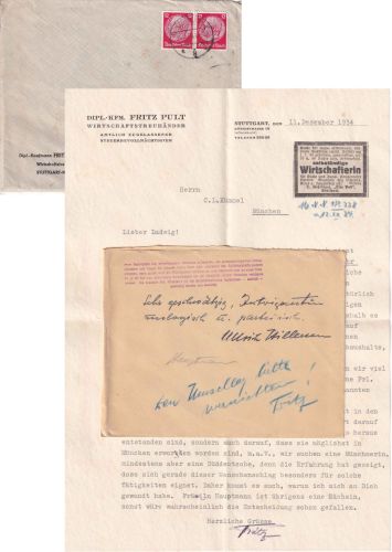 DR - Stuttgart 1934 Brief n. München Stellenbewerbung/Inhalt !!