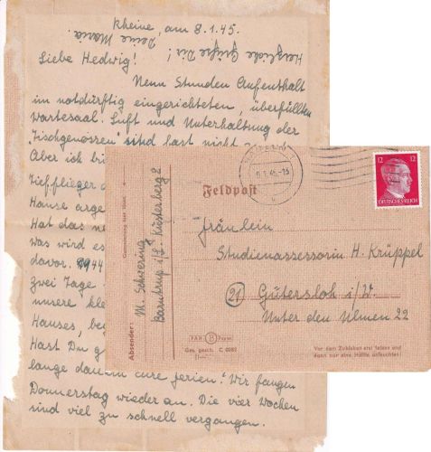 DR - Hameln 9.1.45 Fernbrief n. Gütersloh (mit Inhalt !!)