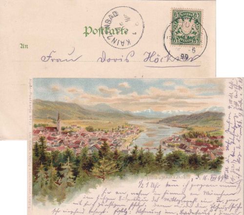 Bayern - Kainzenbad 17. AUG 99 Saisonpostamt/Ank.stpl. Karte v. Tölz