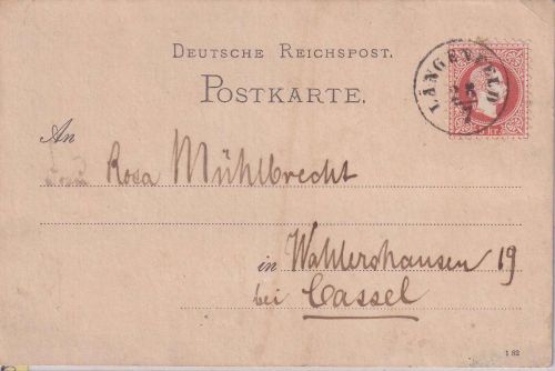 Österreich - 5 Kr. Ausg. 1867 Karte (dt. Vordruck !!) Längenfeld - Cassel 1882
