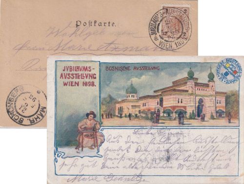 Österreich - Wien 1898 Jubiläums-Ausstellung SST + offiz. Ausstellungs-AK