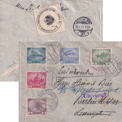 Österreich - Witwen/Waisenhilfe Satzbrief Böhm. Trübau - Berlin 1915