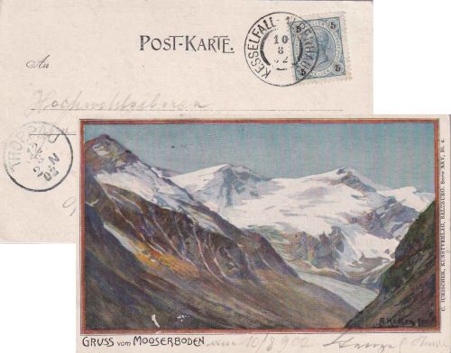 Österreich - Kesselfall Alpenhaus 1902 K2 (Saisonpostamt) farb. AK Moserboden