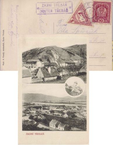 Österreich - Zadni/Hinter Treban Postablage-Ra2 AK n. Rakovnik 1918