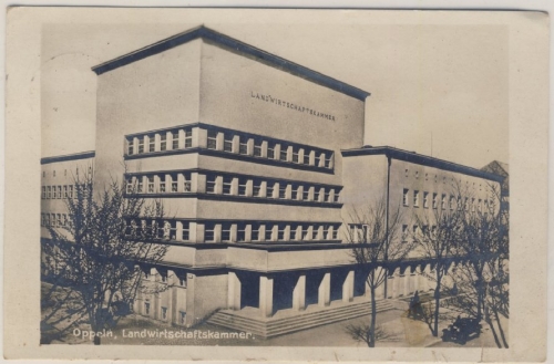 Schlesien - Oppeln Landwirtschaftskammer - sw-Fotokarte - gelaufen 1935