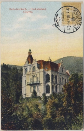 Ungarn/Rumänien - 2 F. Turul Farb-AK Herkulesbad n. Morgenstern/Böhmen 1911