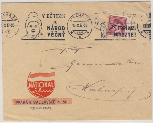 CSSR - Prag 1937 Illustr. Firmenkuvert n. Haberspirk 1937