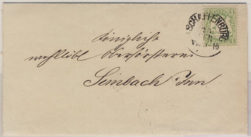 1 Kr. Wappen gez., DrucksBf. K1 Aschaffenburg 28 Feb 72 n. Simbach - gedr.