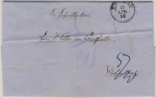 Sachsen, Portobrief Zwickau - Wildenthal 1858 - mit Inhalt