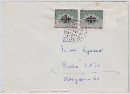BRD - Middelsfähr ü. Wilhelmshaven, Poststelle I Brief 1958 n. Berlin