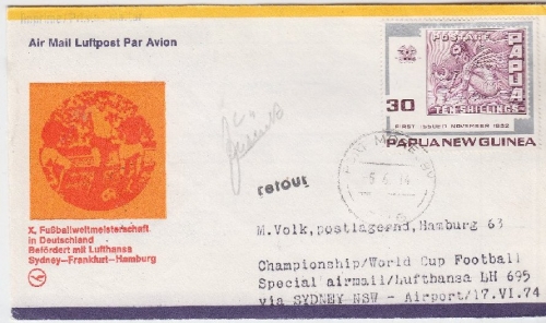 Papua New Guinea - 30 C. Marke auf Marke Luftpost-Drucksache Port Moresby 1974