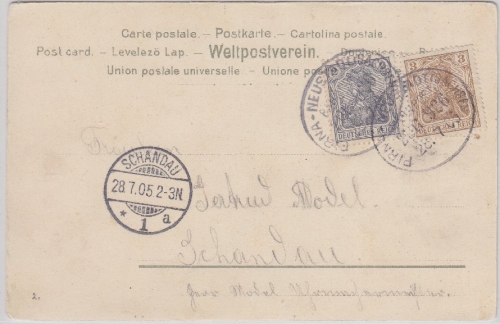 DR - Bahnpost Pirna - Neustadt (Sachs.) Zug 926 Karte n. Schandau 1905