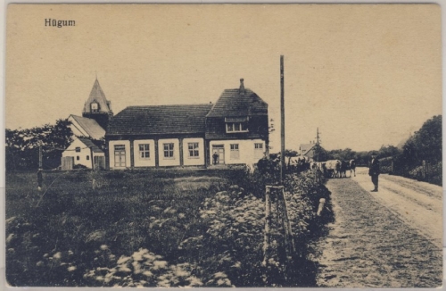Dänemark - Hügum (Hadersleben) Straßenansicht Gebäude sw-AK ungelaufen ca. 1910