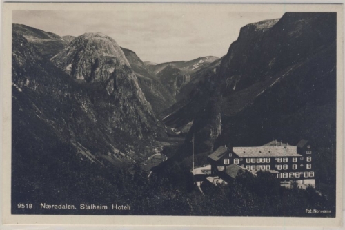 Norwegen - Närodalen Stalheim Hotel sw-Fotokarte gelaufen 1932