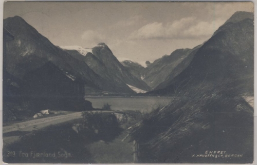 Norwegen - Sogndal Fjörland sw-Fotokarte gelaufen v. Espeland 1920