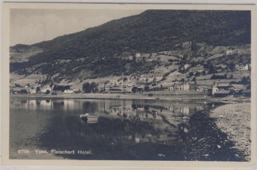 Norwegen - Voss Fleischer Hotel sw-Fotokarte gelaufen 1934
