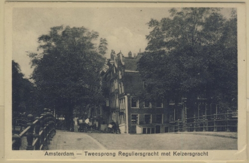 Niederlande - Amsterdam Tweesprong Regulierungsgracht sw-AK gelaufen 1927
