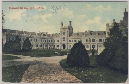 Irland - Cork University College farb. Ansichtskarte gelaufen 1935